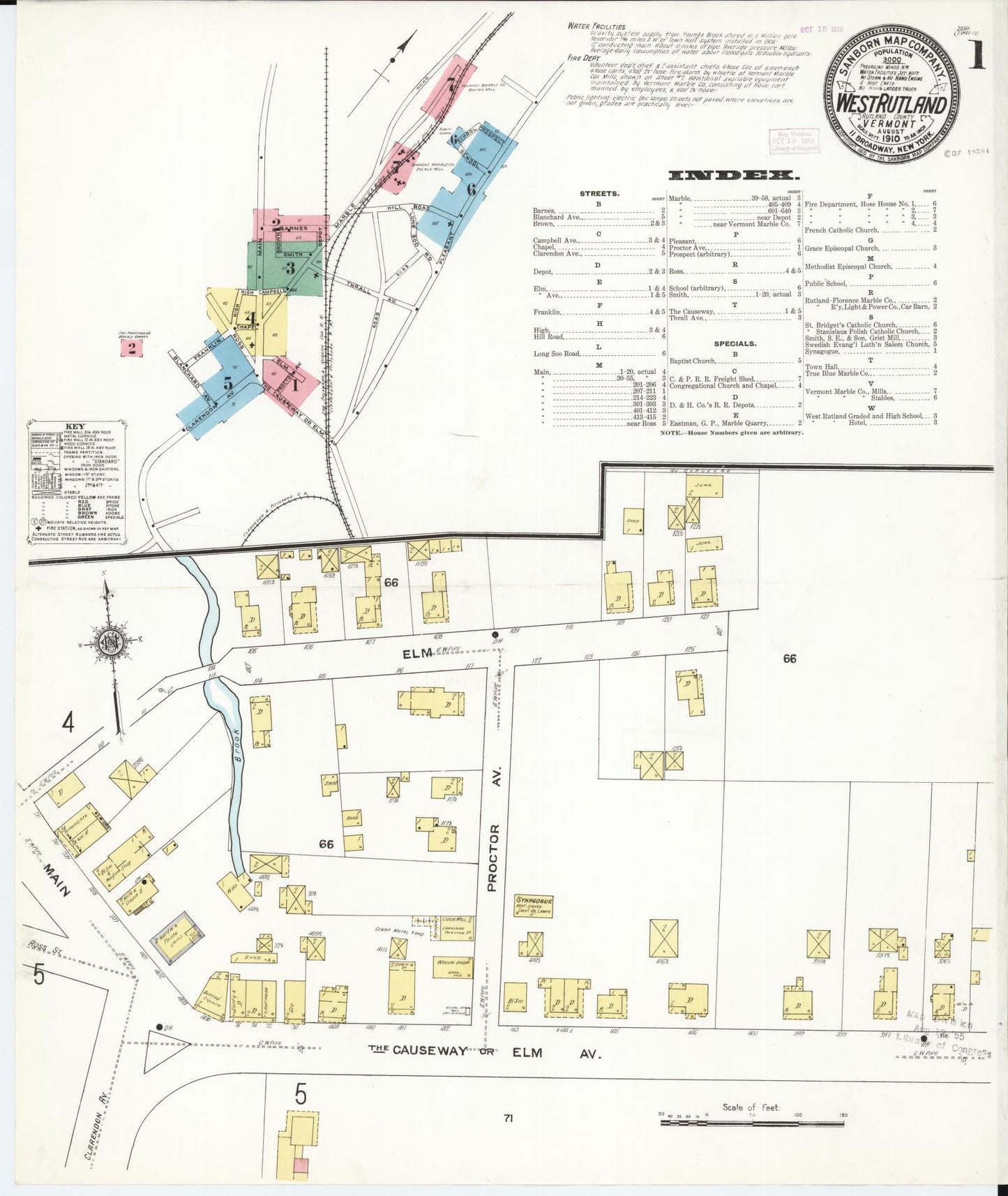 Sanborn Fire Insurance Map from West Rutland, Rutland County, Vermont. (1910) – Historic Sanborn Fire Insurance Map Print