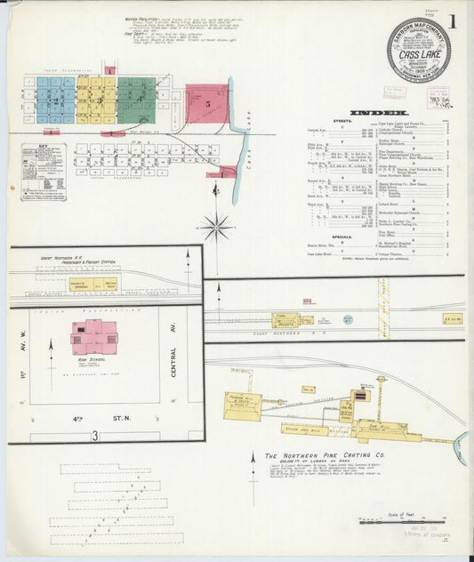 Sanborn Fire Insurance Map from Cass Lake, Cass County, Minnesota. (1908) – Map View