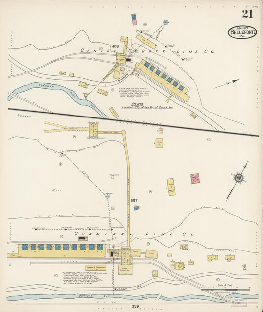 Sanborn Fire Insurance Map from Bellefonte, Centre County, Pennsylvania (1922), Sheet #0021 - Historic Sanborn Fire Insurance Map Print, vintage old map wall art, antique decor, genealogy gift, Pennsylvania Pennsylvania map
