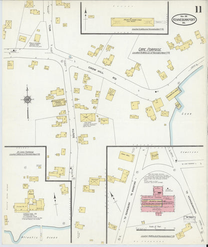 Sanborn Fire Insurance Map from Kennebunkport, York County, Maine (1911), Sheet #0011 - Complete Map Set gallery image, historic Sanborn map, vintage wall art, Maine Maine