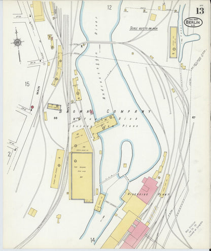 Sanborn Fire Insurance Map from Berlin, Coos County, New Hampshire (1920), Sheet #0013 - Complete Map Set gallery image, historic Sanborn map, vintage wall art, New Hampshire New Hampshire