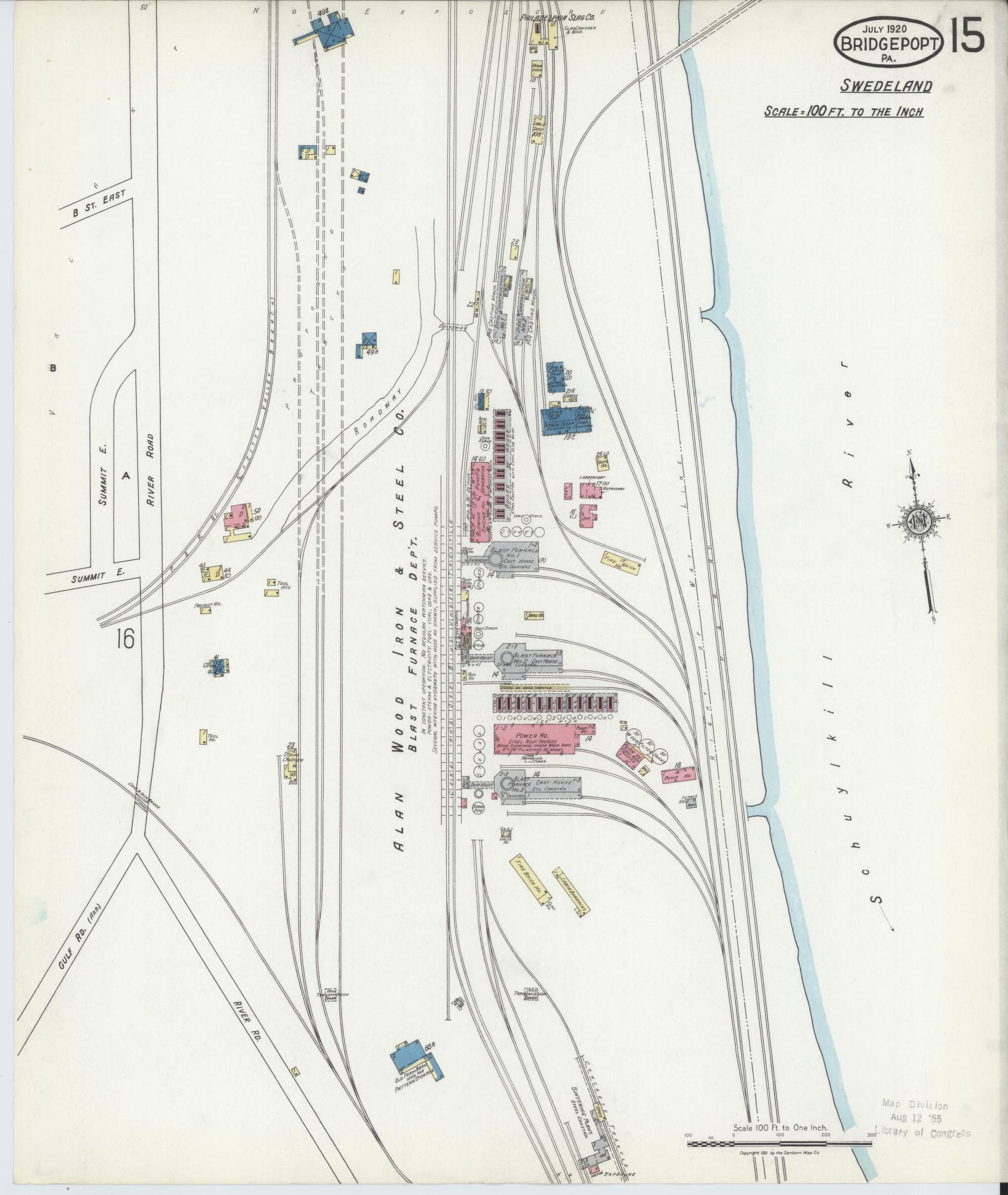 Sanborn Fire Insurance Map from Bridgeport, Montgomery County, Pennsylvania (1920), Sheet #0015 - Historic Sanborn Fire Insurance Map Print, vintage old map wall art, antique decor, genealogy gift, Pennsylvania Pennsylvania map