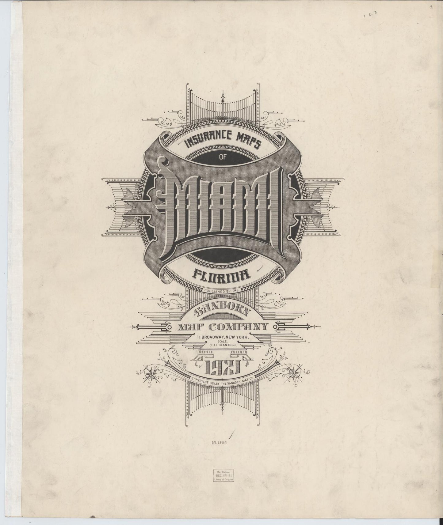 Sanborn Fire Insurance Map from Miami, Dade County, Florida (1924), Sheet #0001 - Complete Map Set gallery image, historic Sanborn map, vintage wall art, Florida Florida