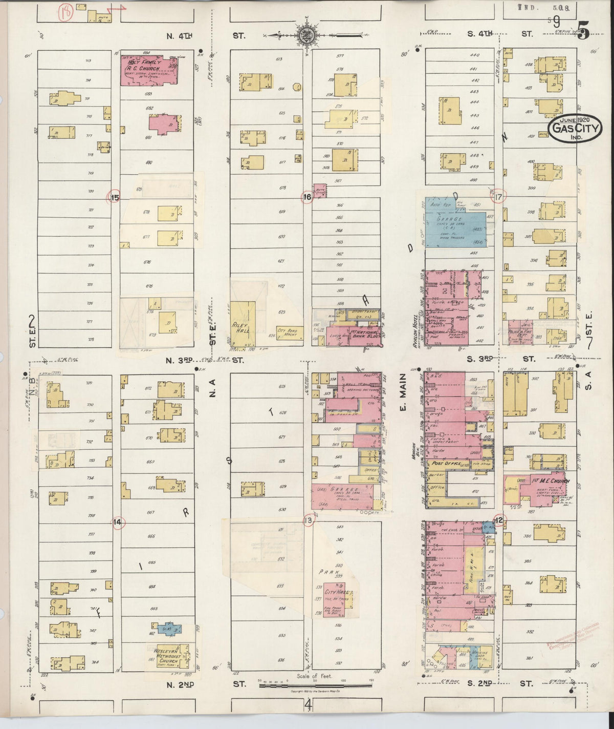 Sanborn Fire Insurance Map from Gas City, Grant County, Indiana (1932), Sheet #0005 - Historic Sanborn Fire Insurance Map Print, vintage old map wall art, antique decor, genealogy gift, Indiana Indiana map
