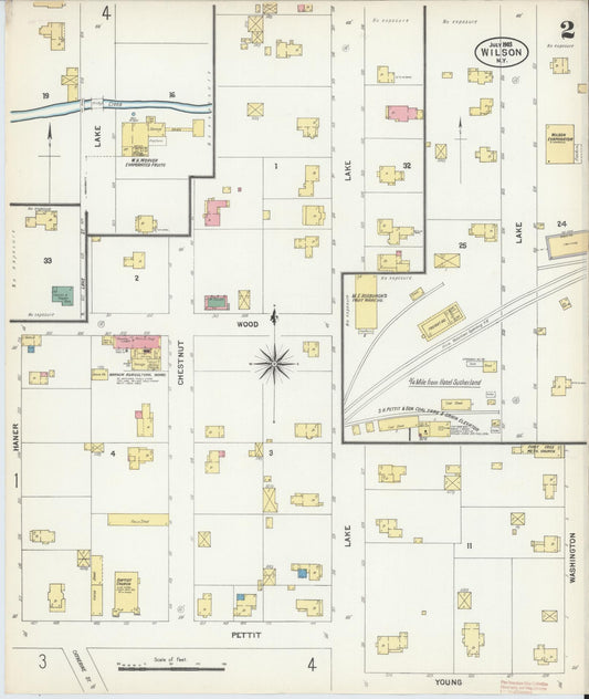 Sanborn Fire Insurance Map from Wilson, Niagara County, New York (1903), Sheet #0002 - Historic Sanborn Fire Insurance Map Print, vintage old map wall art, antique decor, genealogy gift, New York New York map