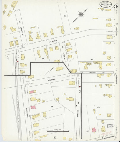 Sanborn Fire Insurance Map from Westfield, Hampden County, Massachusetts (1910), Sheet #0003 - Complete Map Set gallery image, historic Sanborn map, vintage wall art, Massachusetts Massachusetts