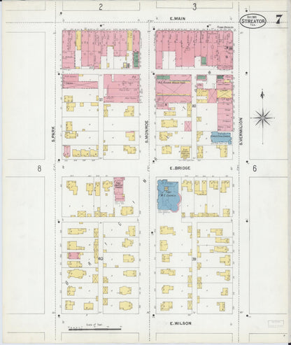Sanborn Fire Insurance Map from Streator, La Salle County, Illinois (1901), Sheet #0007 - Complete Map Set gallery image, historic Sanborn map, vintage wall art, Illinois Illinois