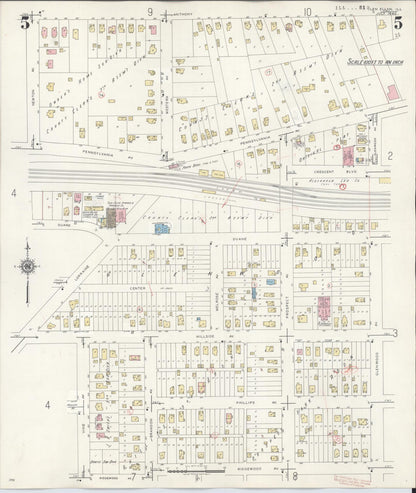 Sanborn Fire Insurance Map from Glen Ellyn, Du Page County, Illinois (1946), Sheet #0005 - Complete Map Set gallery image, historic Sanborn map, vintage wall art, Illinois Illinois