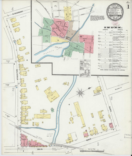 Sanborn Fire Insurance Map from Hightstown, Mercer County, New Jersey. (1895) – Historic Sanborn Fire Insurance Map Print