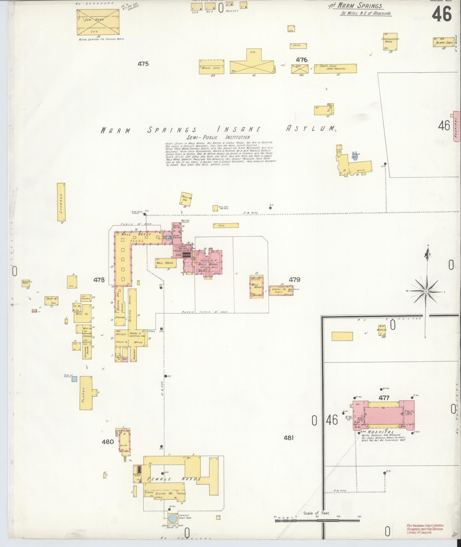 Sanborn Fire Insurance Map from Anaconda, Deer Lodge County, Montana (1903), Sheet #0045 - Complete Map Set gallery image, historic Sanborn map, vintage wall art, Montana Montana