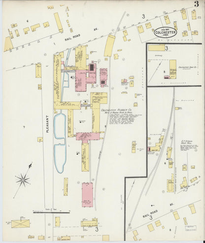 Sanborn Fire Insurance Map from Colchester, New London County, Connecticut (1897), Sheet #0003 - Complete Map Set gallery image, historic Sanborn map, vintage wall art, Connecticut Connecticut