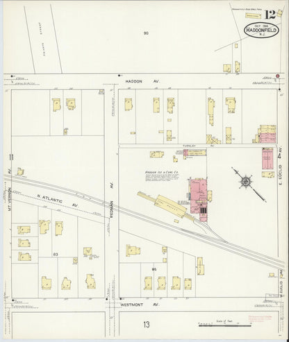 Sanborn Fire Insurance Map from Haddonfield, Camden County, New Jersey (1914), Sheet #0012 - Complete Map Set gallery image, historic Sanborn map, vintage wall art, New Jersey New Jersey