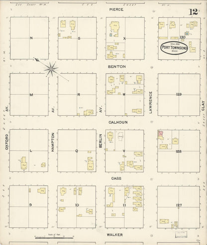 Sanborn Fire Insurance Map from Port Townsend, Jefferson County, Washington (1890), Sheet #0012 - Complete Map Set gallery image, historic Sanborn map, vintage wall art, Washington Washington