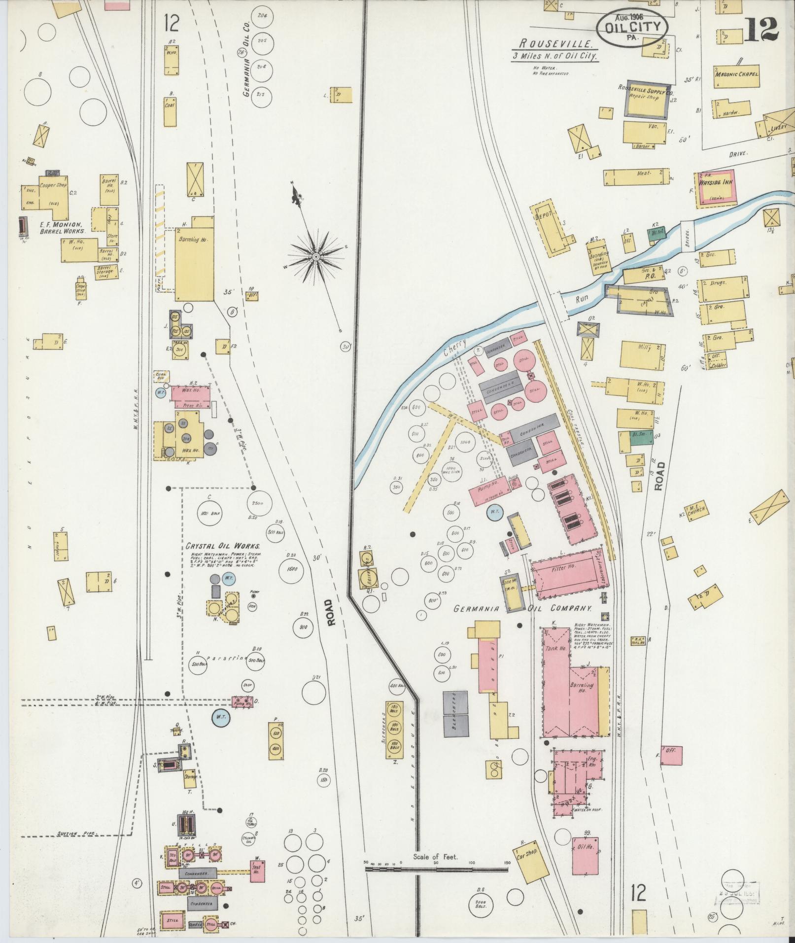 Sanborn Fire Insurance Map from Oil City, Venango County, Pennsylvania (1906), Sheet #0012 - Complete Map Set gallery image, historic Sanborn map, vintage wall art, Pennsylvania Pennsylvania
