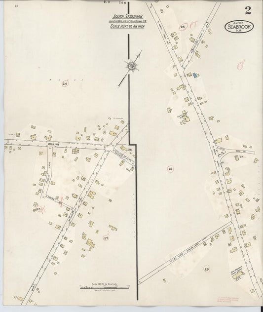 Sanborn Fire Insurance Map from Seabrook, Rockingham County, New Hampshire (1942), Sheet #0002 - Historic Sanborn Fire Insurance Map Print, vintage old map wall art, antique decor, genealogy gift, New Hampshire New Hampshire map