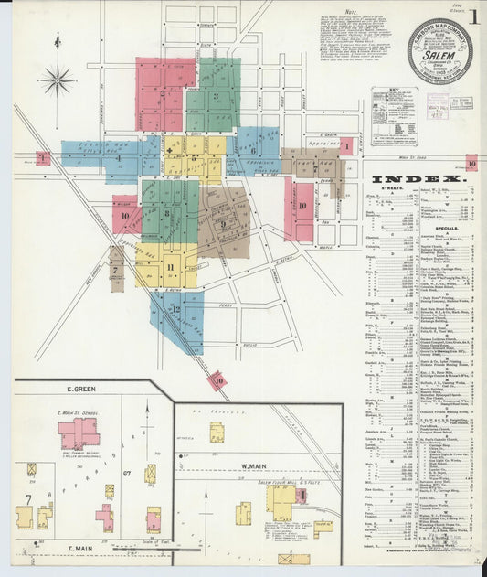 Sanborn Fire Insurance Map from Salem, Columbiana County, Ohio (1903), Sheet #0001 - Complete Map Set gallery image, historic Sanborn map, vintage wall art, Ohio Ohio