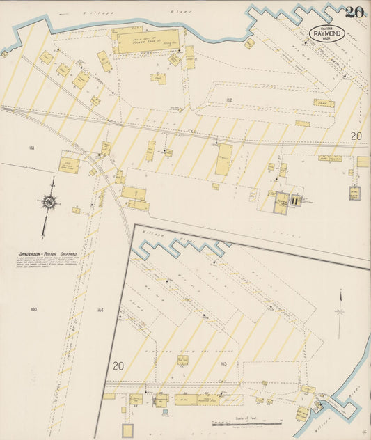 Sanborn Fire Insurance Map from Raymond, Pacific County, Washington (1919), Sheet #0020 - Historic Sanborn Fire Insurance Map Print, vintage old map wall art, antique decor, genealogy gift, Washington Washington map