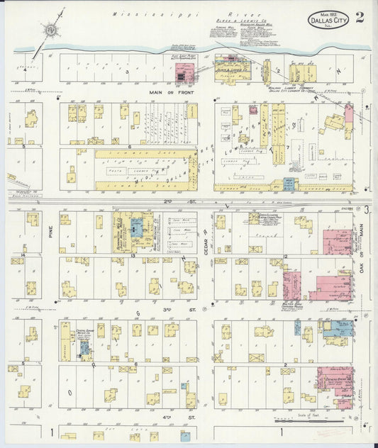 Sanborn Fire Insurance Map from Dallas City, Hancock County, Illinois (1912), Sheet #0002 - Historic Sanborn Fire Insurance Map Print, vintage old map wall art, antique decor, genealogy gift, Illinois Illinois map