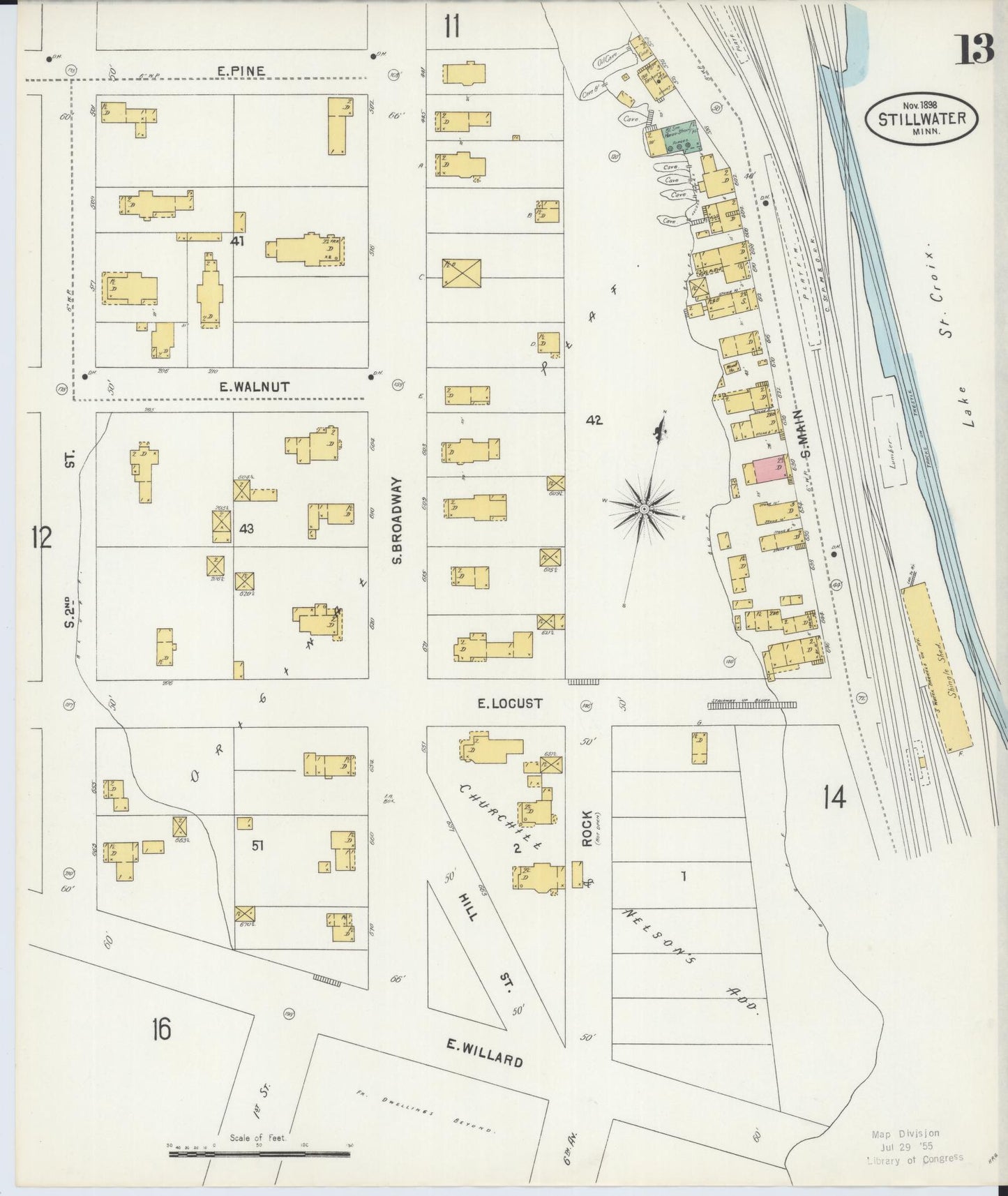Sanborn Fire Insurance Map from Stillwater, Washington County, Minnesota (1898), Sheet #0013 - Complete Map Set gallery image, historic Sanborn map, vintage wall art, Minnesota Minnesota
