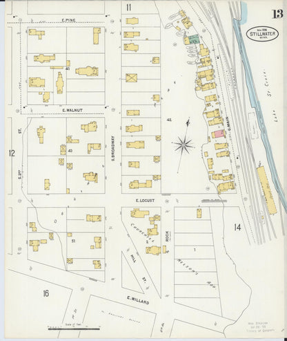 Sanborn Fire Insurance Map from Stillwater, Washington County, Minnesota (1898), Sheet #0013 - Complete Map Set gallery image, historic Sanborn map, vintage wall art, Minnesota Minnesota