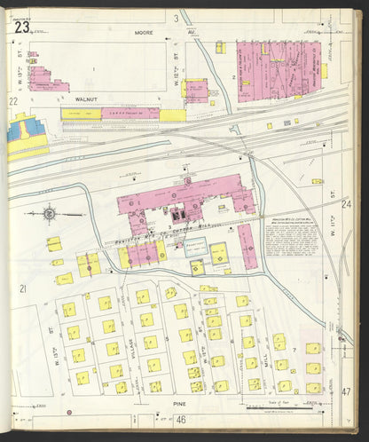 Sanborn Fire Insurance Map from Anniston, Calhoun County, Alabama (1925), Sheet #0023 - Complete Map Set gallery image, historic Sanborn map, vintage wall art, Alabama Alabama
