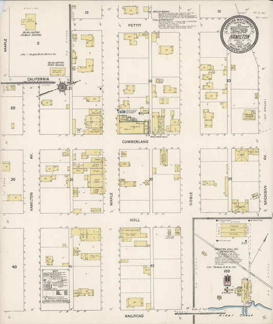 Sanborn Fire Insurance Map from Hamilton, Skagit County, Washington (1912), Sheet #0001 - Historic Sanborn Fire Insurance Map Print, vintage old map wall art, antique decor, genealogy gift, Washington Washington map