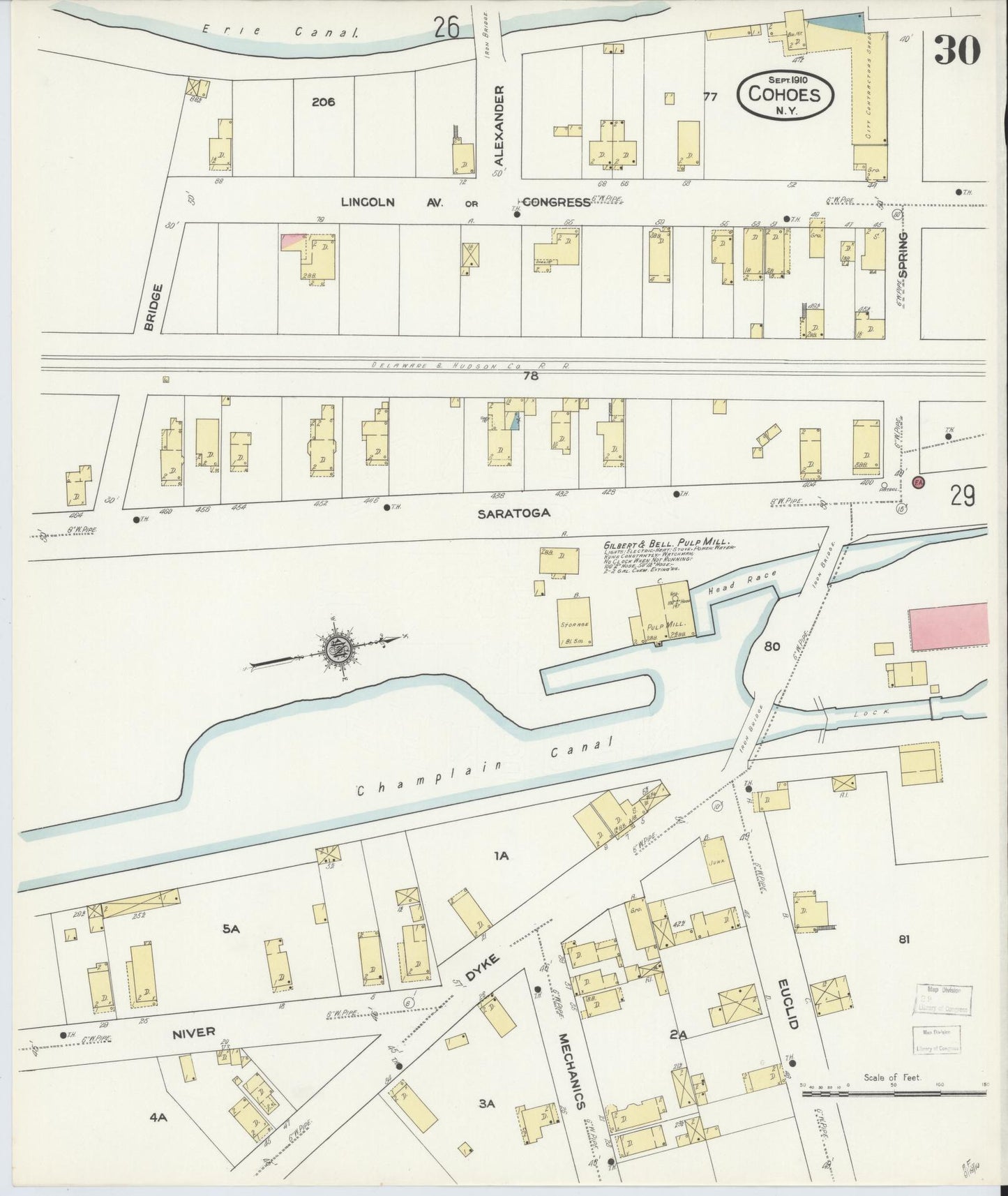 Sanborn Fire Insurance Map from Cohoes, Albany County, New York (1910), Sheet #0030 - Complete Map Set gallery image, historic Sanborn map, vintage wall art, New York New York