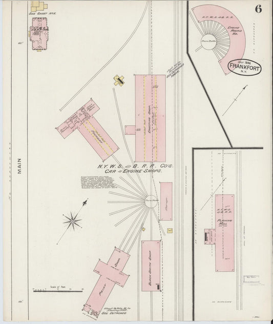 Sanborn Fire Insurance Map from Frankfort, Herkimer County, New York (1886), Sheet #0006 - Historic Sanborn Fire Insurance Map Print, vintage old map wall art, antique decor, genealogy gift, New York New York map