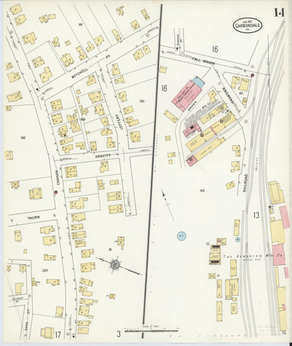 Sanborn Fire Insurance Map from Carbondale, Lackawanna County, Pennsylvania (1912), Sheet #0014 - Complete Map Set gallery image, historic Sanborn map, vintage wall art, Pennsylvania Pennsylvania