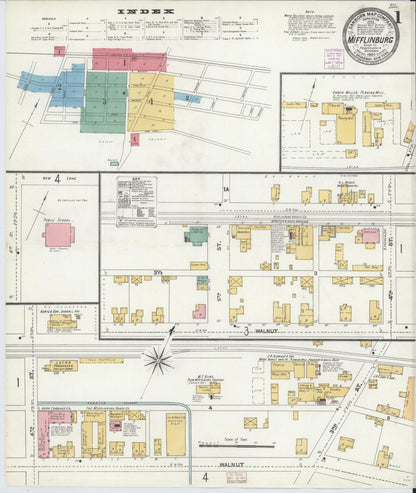 Sanborn Fire Insurance Map from Mifflinburg, Union County, Pennsylvania (1906), Sheet #0001 - Complete Map Set gallery image, historic Sanborn map, vintage wall art, Pennsylvania Pennsylvania