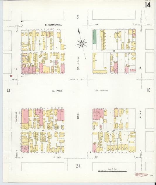 Sanborn Fire Insurance Map from Anaconda, Deer Lodge County, Montana (1903), Sheet #0014 - Historic Sanborn Fire Insurance Map Print, vintage old map wall art, antique decor, genealogy gift, Montana Montana map