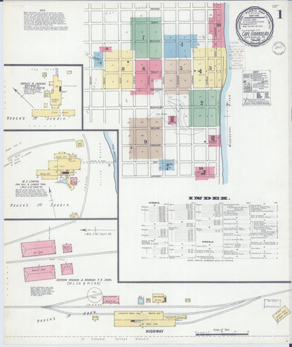 Sanborn Fire Insurance Map from Cape Girardeau, Cape Girardeau County, Missouri (1900), Sheet #0001 - Complete Map Set gallery image, historic Sanborn map, vintage wall art, Missouri Missouri