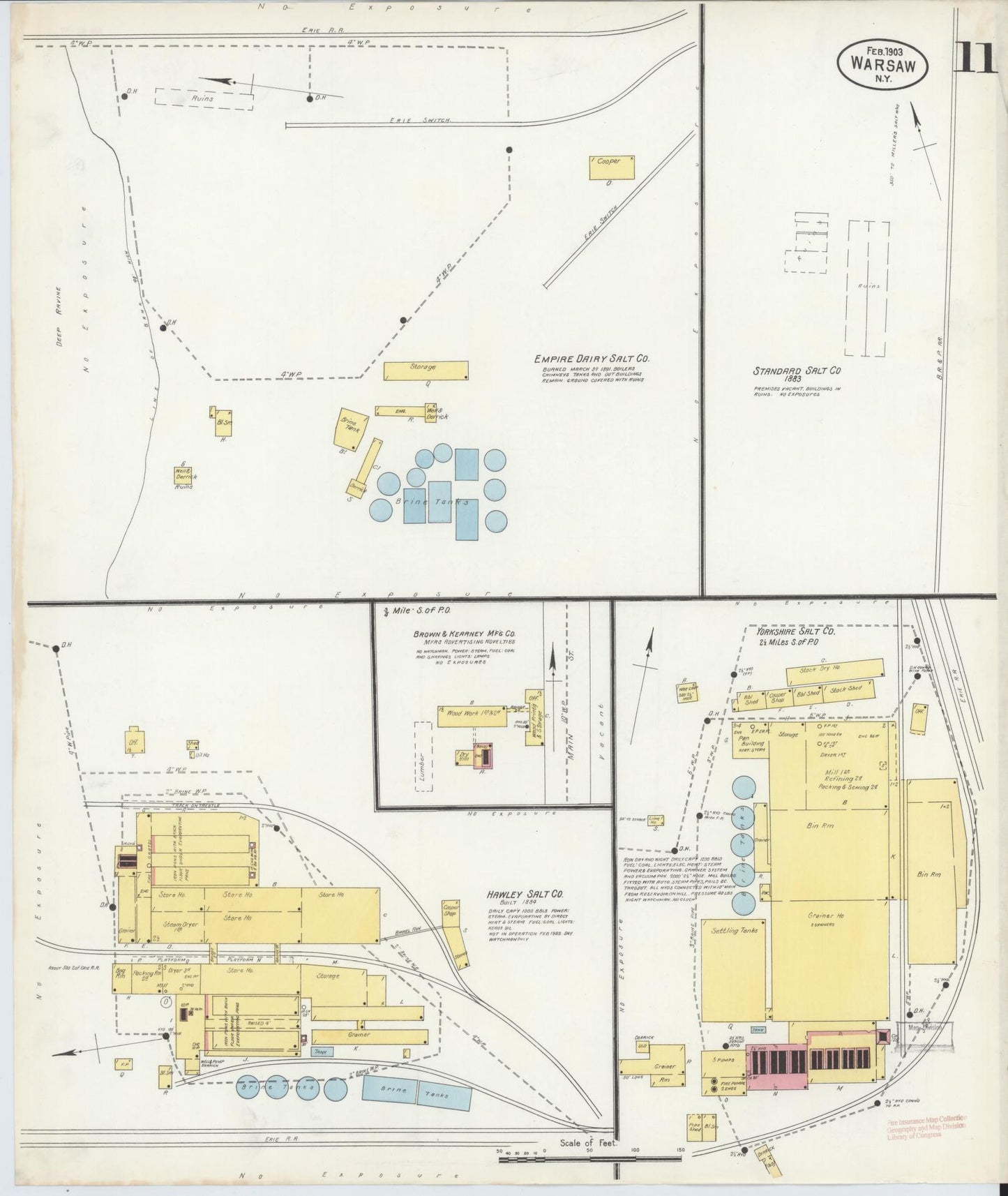 Sanborn Fire Insurance Map from Warsaw, Wyoming County, New York (1903), Sheet #0011 - Complete Map Set gallery image, historic Sanborn map, vintage wall art, Warsaw Wyoming