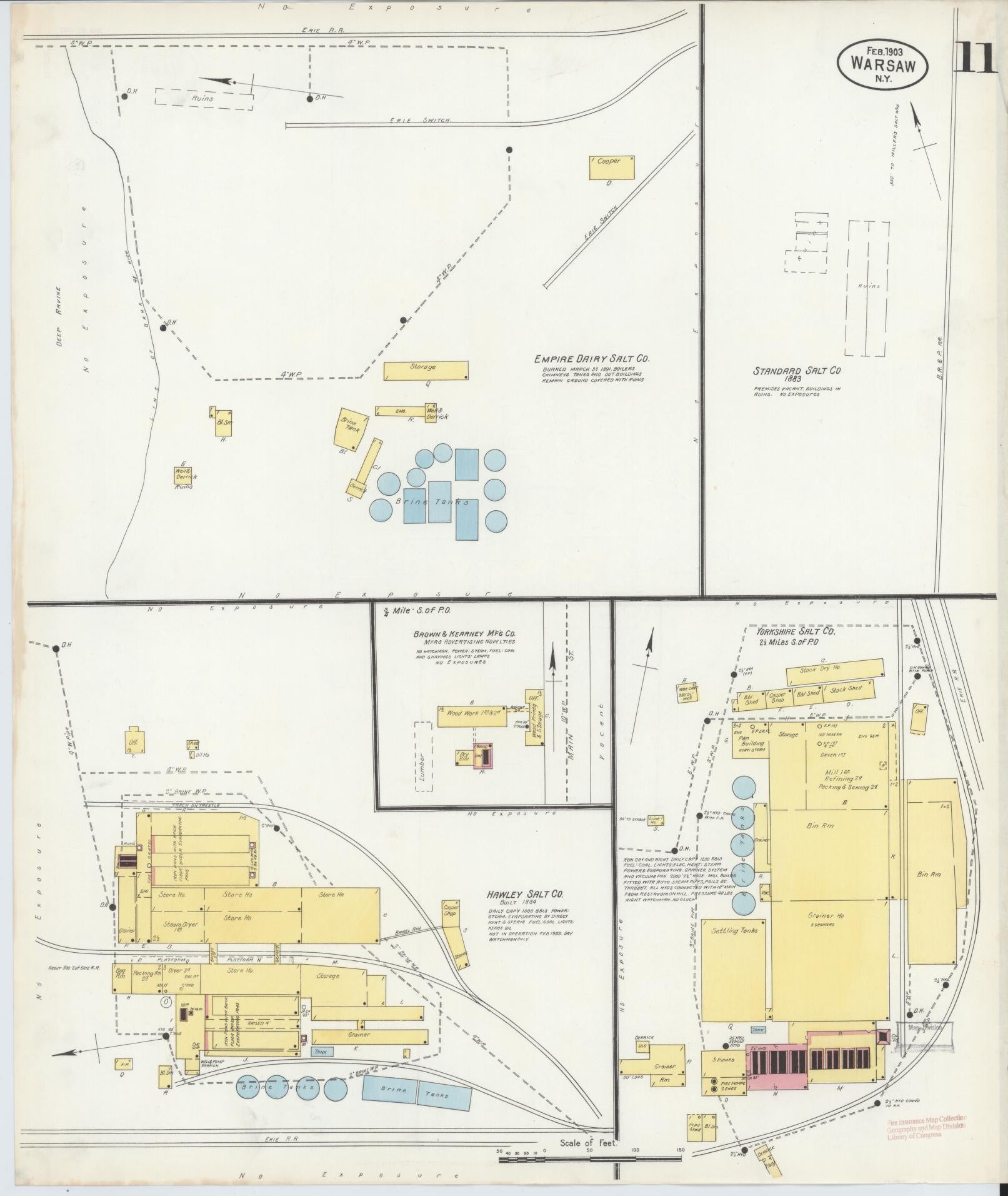 Sanborn Fire Insurance Map from Warsaw, Wyoming County, New York (1903), Sheet #0011 - Complete Map Set gallery image, historic Sanborn map, vintage wall art, Warsaw Wyoming