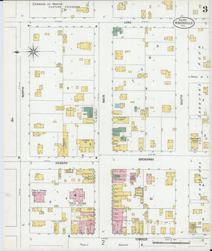 Sanborn Fire Insurance Map from Knoxville, Knox County, Illinois (1901), Sheet #0003 - Complete Map Set gallery image, historic Sanborn map, vintage wall art, Illinois Illinois