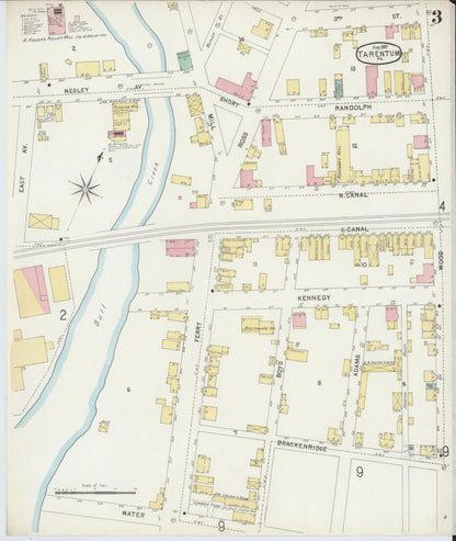 Sanborn Fire Insurance Map from Tarentum, Allegheny County, Pennsylvania (1897), Sheet #0003 - Complete Map Set gallery image, historic Sanborn map, vintage wall art, Pennsylvania Pennsylvania