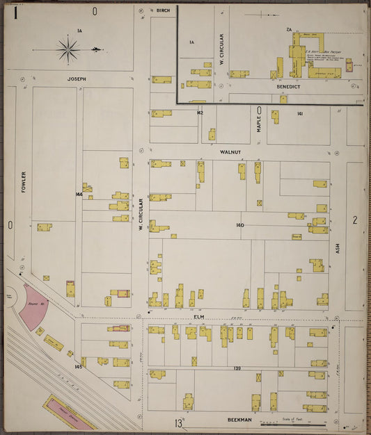 Sanborn Fire Insurance Map from Saratoga, Saratoga County, New York (1900), Sheet #0001 - Historic Sanborn Fire Insurance Map Print, vintage old map wall art, antique decor, genealogy gift, New York New York map