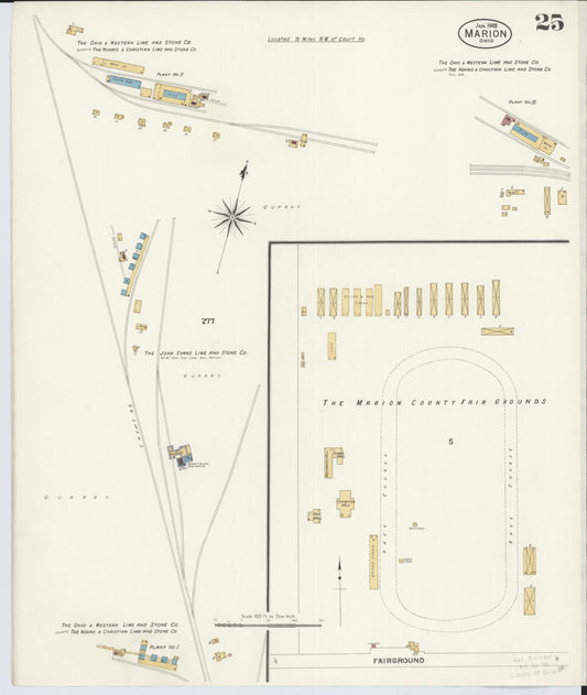 Sanborn Fire Insurance Map from Marion, Marion County, Ohio (1908), Sheet #0025 - Historic Sanborn Fire Insurance Map Print, vintage old map wall art, antique decor, genealogy gift, Ohio Ohio map