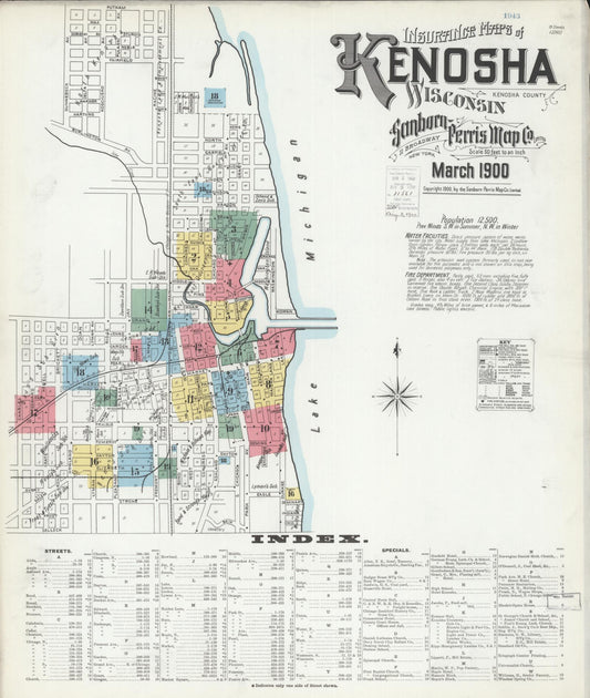 Kenosha, Kenosha County, Wisconsin (1900) – Sanborn Fire Insurance Map – Map View