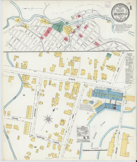 Sanborn Fire Insurance Map from Dolgeville, Hirkimer County, New York (1906), Sheet #0001 - Complete Map Set gallery image, historic Sanborn map, vintage wall art, New York New York