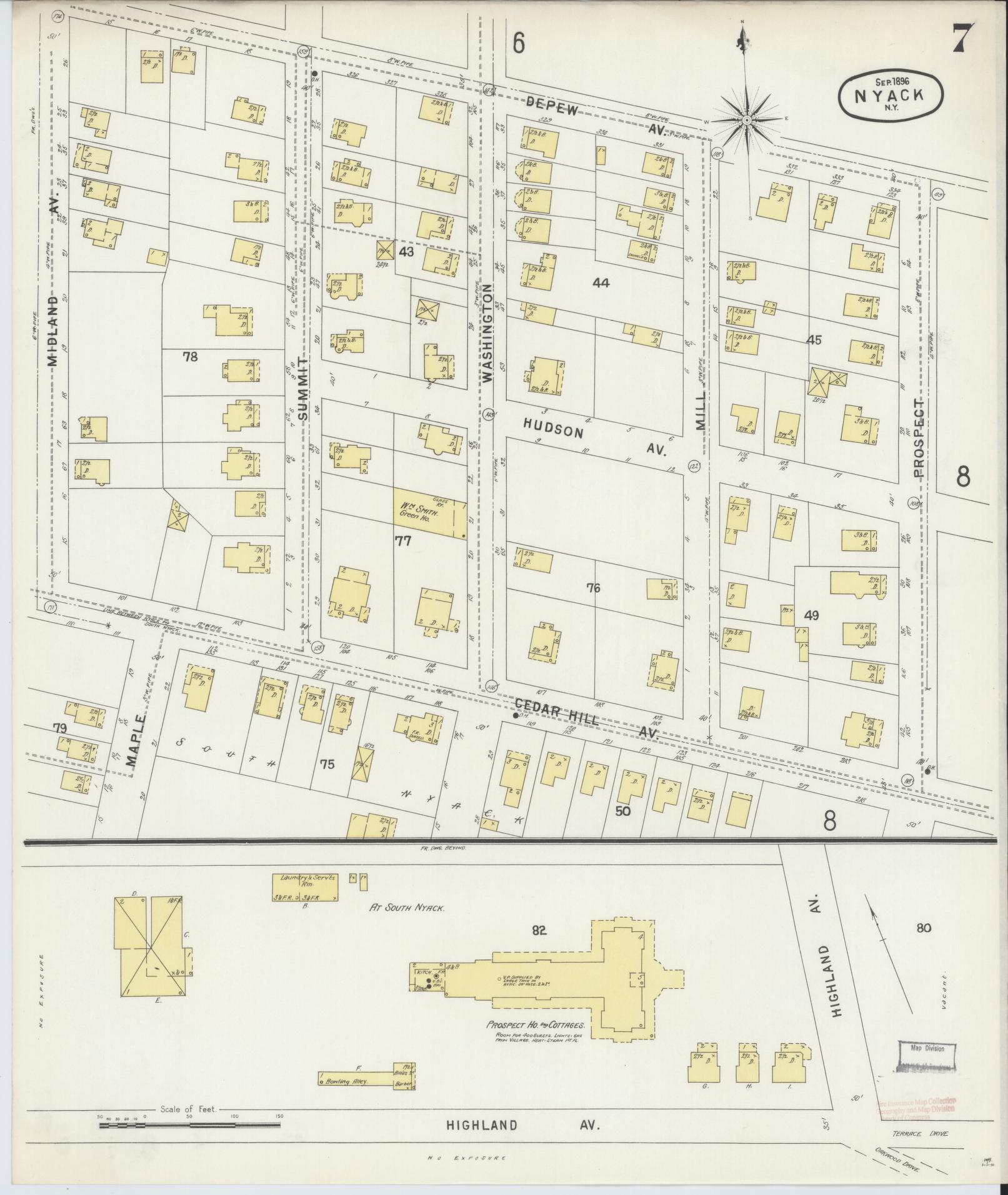Sanborn Fire Insurance Map from Nyack, Rockland County, New York. (1896), Sheet #0007