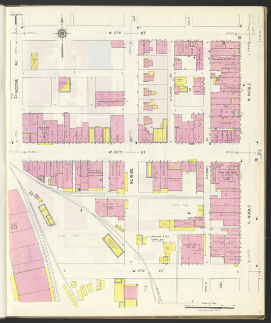 Sanborn Fire Insurance Map from Anniston, Calhoun County, Alabama (1925), Sheet #0001 - Historic Sanborn Fire Insurance Map Print, vintage old map wall art, antique decor, genealogy gift, Alabama Alabama map