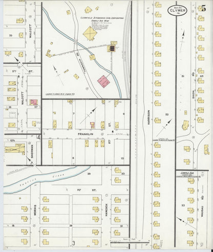 Sanborn Fire Insurance Map from Clymer, Indiana County, Pennsylvania (1911), Sheet #0005 - Complete Map Set gallery image, historic Sanborn map, vintage wall art, Pennsylvania Pennsylvania