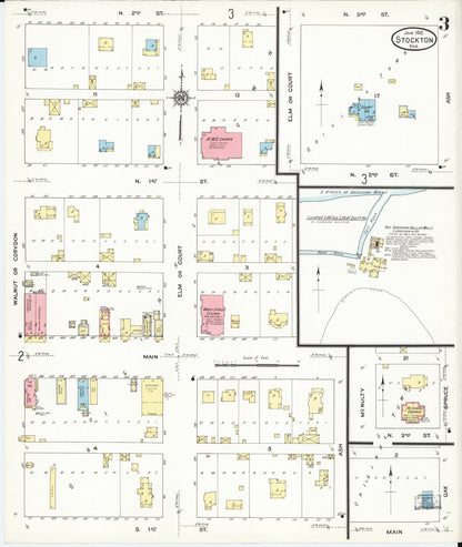 Sanborn Fire Insurance Map from Stockton, Rooks County, Kansas (1912), Sheet #0003 - Complete Map Set gallery image, historic Sanborn map, vintage wall art, Kansas Kansas
