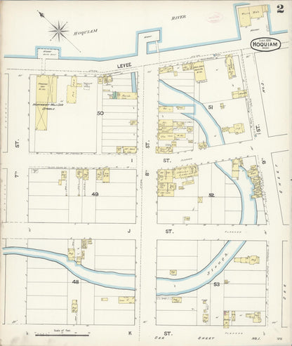 Sanborn Fire Insurance Map from Hoquiam, Grays Harbor County, Washington (1890), Sheet #0002 - Complete Map Set gallery image, historic Sanborn map, vintage wall art, Washington Washington