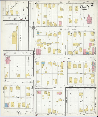 Sanborn Fire Insurance Map from Peru, La Salle County, Illinois (1916), Sheet #0002 - Complete Map Set gallery image, historic Sanborn map, vintage wall art, Illinois Illinois
