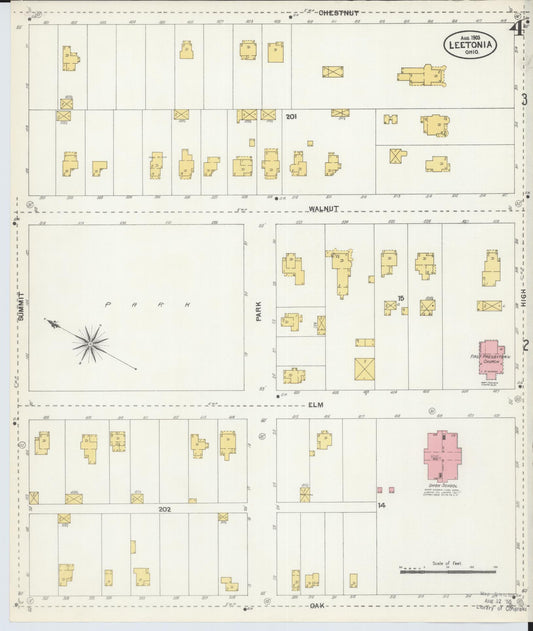 Sanborn Fire Insurance Map from Leetonia, Columbiana County, Ohio (1903), Sheet #0004 - Historic Sanborn Fire Insurance Map Print, vintage old map wall art, antique decor, genealogy gift, Ohio Ohio map