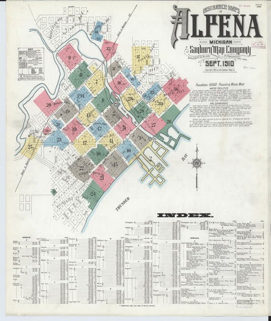 Sanborn Fire Insurance Map from Alpena, Alpena County, Michigan. (1910) – Historic Sanborn Fire Insurance Map Print