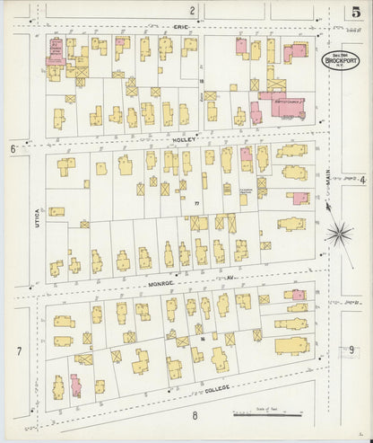 Sanborn Fire Insurance Map from Brockport, Monroe County, New York (1904), Sheet #0005 - Complete Map Set gallery image, historic Sanborn map, vintage wall art, New York New York