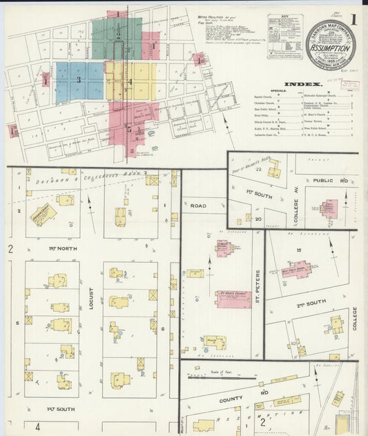 Sanborn Fire Insurance Map from Assumption, Christian County, Illinois. (1909) – Map View